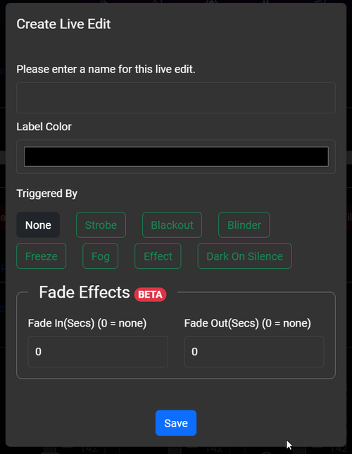 Creating a Live Edit
