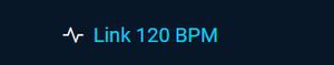 Texto que muestra 'Link 120 BPM' con un ícono de latido.