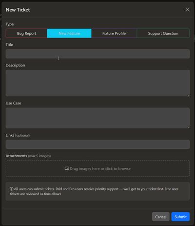Formulario de nueva solicitud de función de Beacon