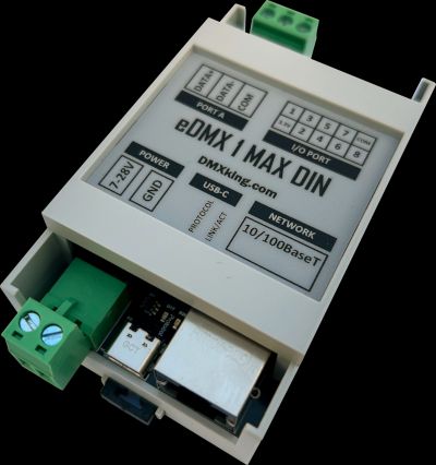 DMXKing eDMX1 MAX DIN Art-Net / sACN node