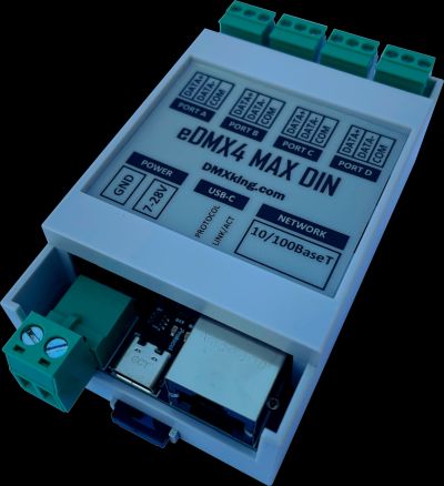 DMXKing eDMX4 MAX DIN Art-Net / sACN node