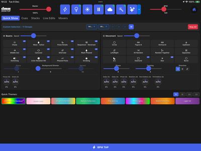 QuickShow - Beam effects, movement patterns, and color themes at your fingertips
