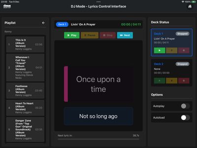 Busker Mode - Playlist management with synchronized lyrics display