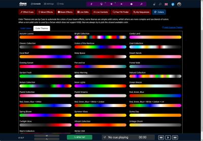 Puoi anche visualizzare tutti i Temi di Colore integrati, che sono tutti disponibili dagli EffectCue's