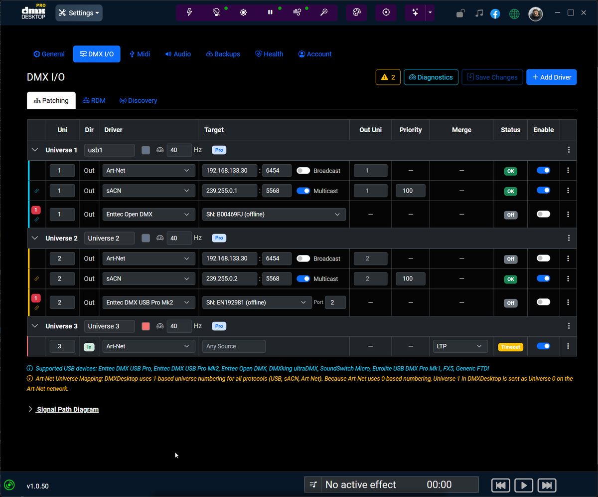 Unified DMX I/O - Art-Net, sACN & USB DMX in One Table | DMXDesktop