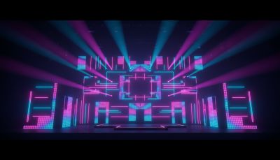Live stage with LED walls and moving lights