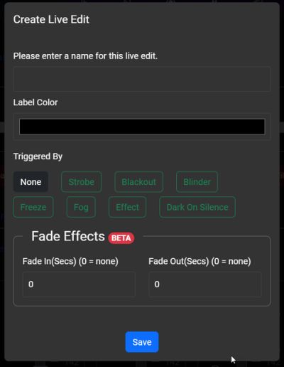 Creating a Live Edit