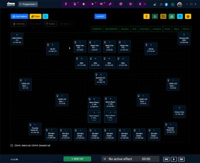 DMXDesktop Programmer fixture layout view